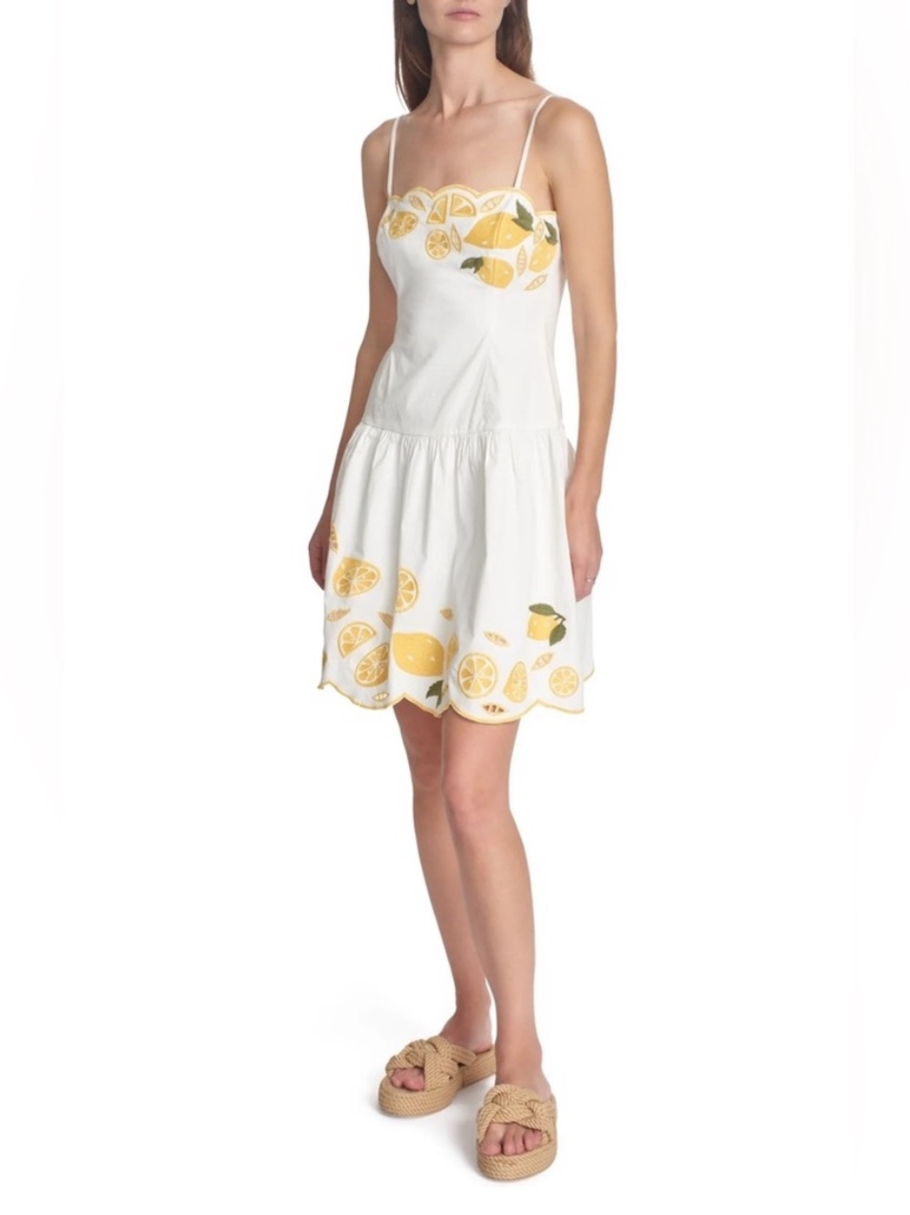 Anthropologie COREY LYNN CALTER Lemon Print Embroidered Destiny Dress NWOT - Picture 5 of 16